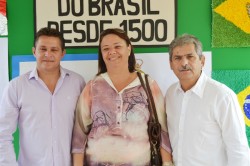 Vereadores Julimar Pelizari, Fabiana Sevieiro e Erney Antônio de Paula 